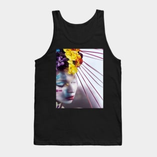 Japanese geisha and flowers Tank Top